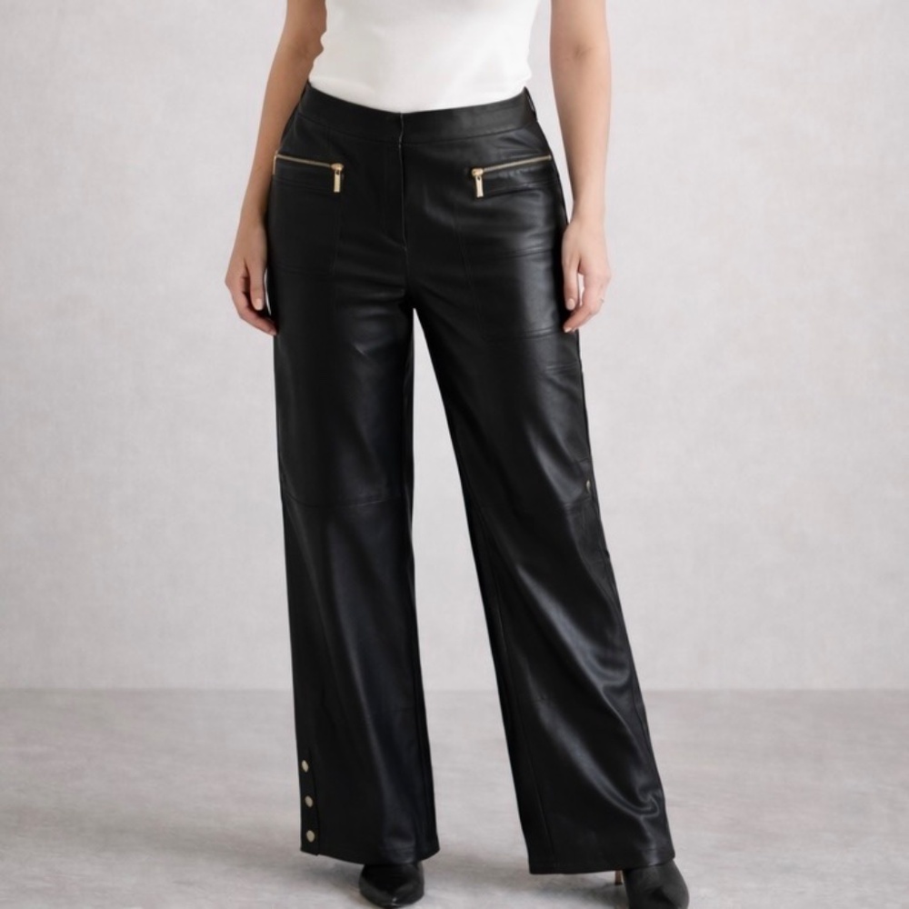 Michael Lawrence Vintage Moto Leather Pants, Size 6